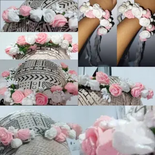 تاج گل و دستبند عروس