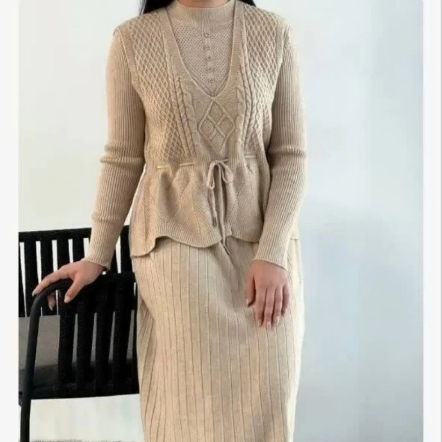 بافت دو تیکه پیراهن جلیقه