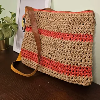 کیف دوشی رافیا دستبافت