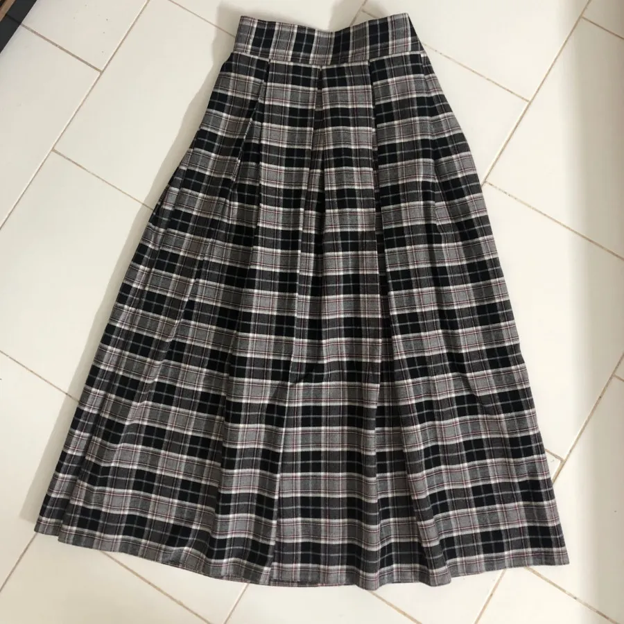 دامن چهارخونه بلند