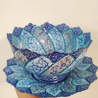 کاسه بشقاب مینا کاری