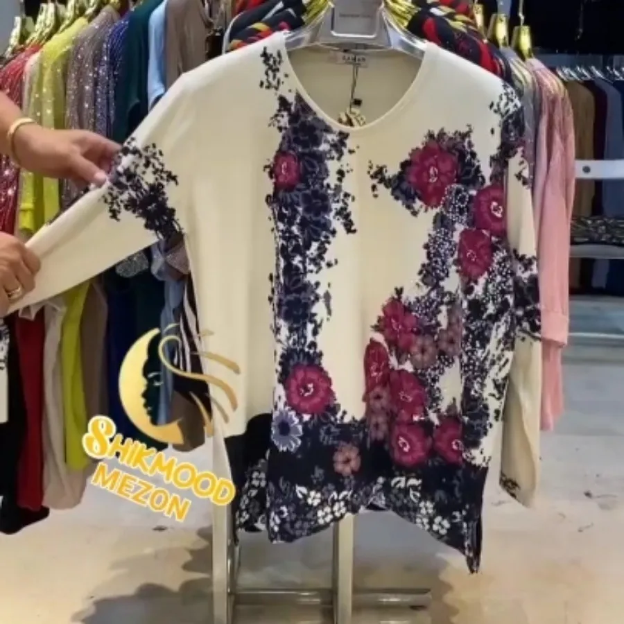 بلوز گلدار تمام نگین ترک