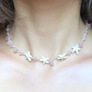 گردنبند سنگ طبیعی و صدف