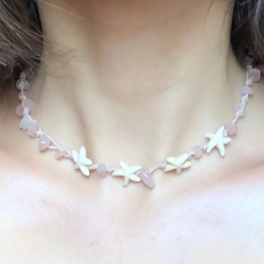 گردنبند سنگ طبیعی و صدف