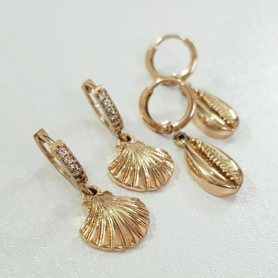 پک دو جفتی گوشواره طلایی