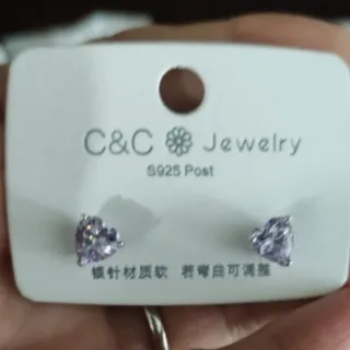 گوشواره قلب جواهر کپی طلا