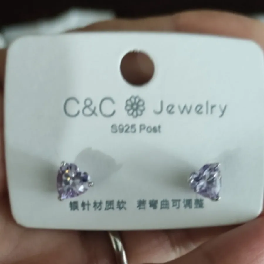 گوشواره قلب جواهر کپی طلا