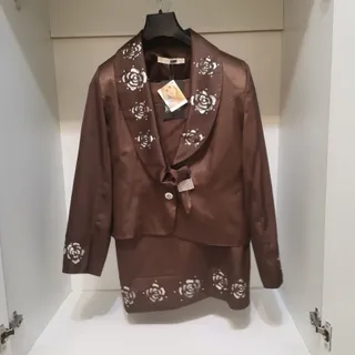 ست کت دامن قهوه ای 44.46