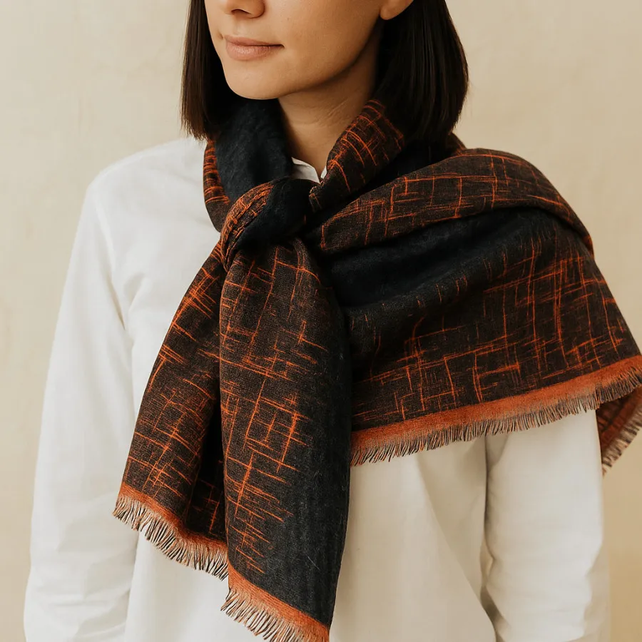 شال موهر  طرح دار