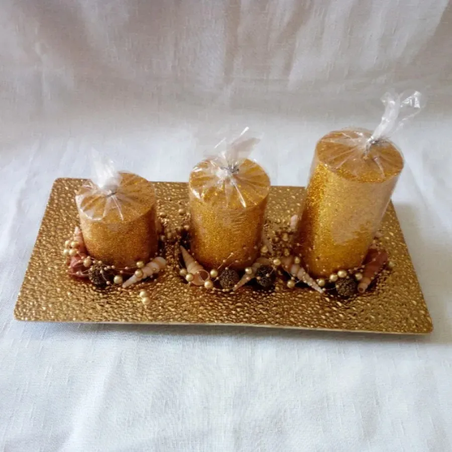 شمع تزیینی طلایی