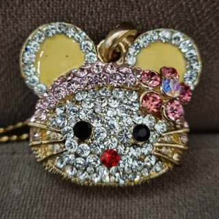 آویز گربه نگین دار