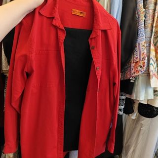 مانتو کتان قرمز