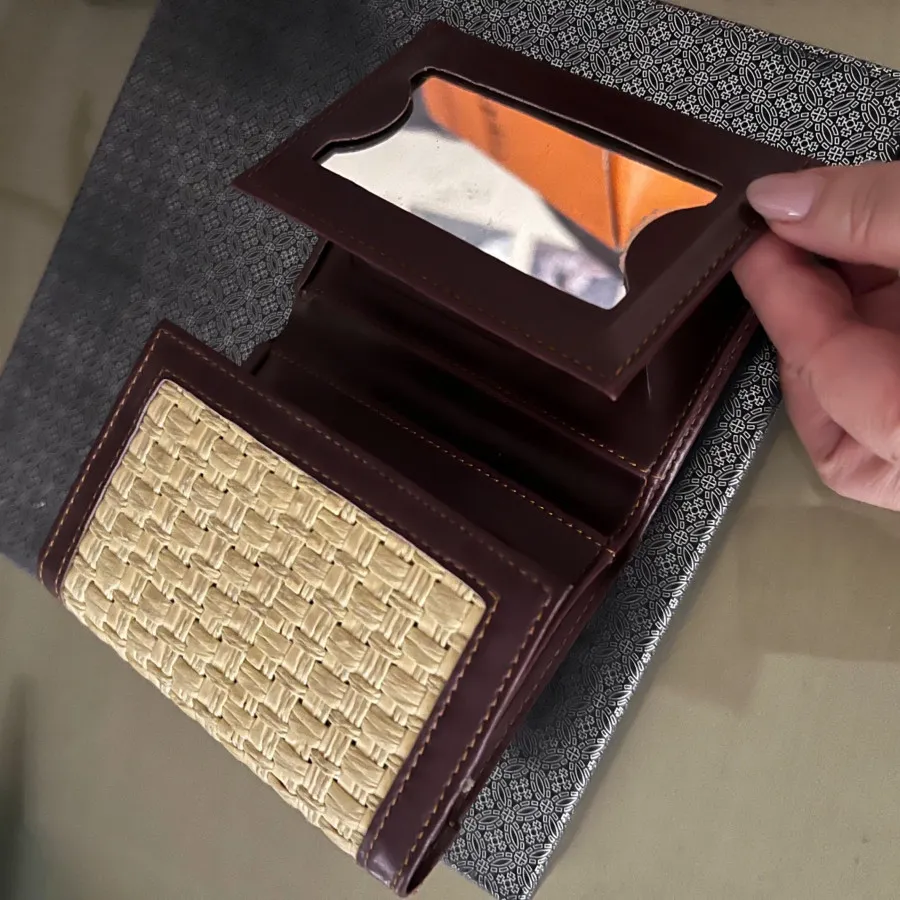 کیف پول چرم و حصیری