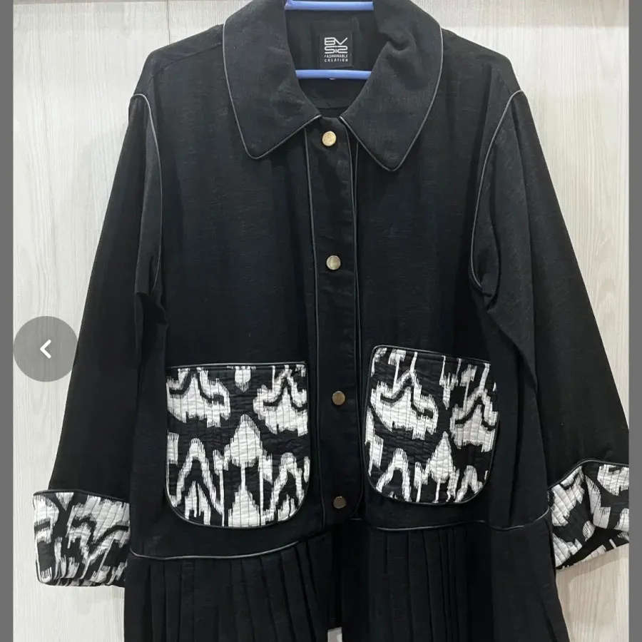 کت کتان لمه مشکی