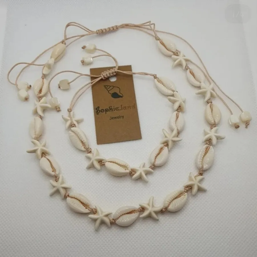 گردنبند صدف طبیعی و ستاره