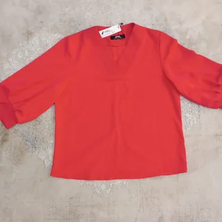 شومیز کرپ سرخابی