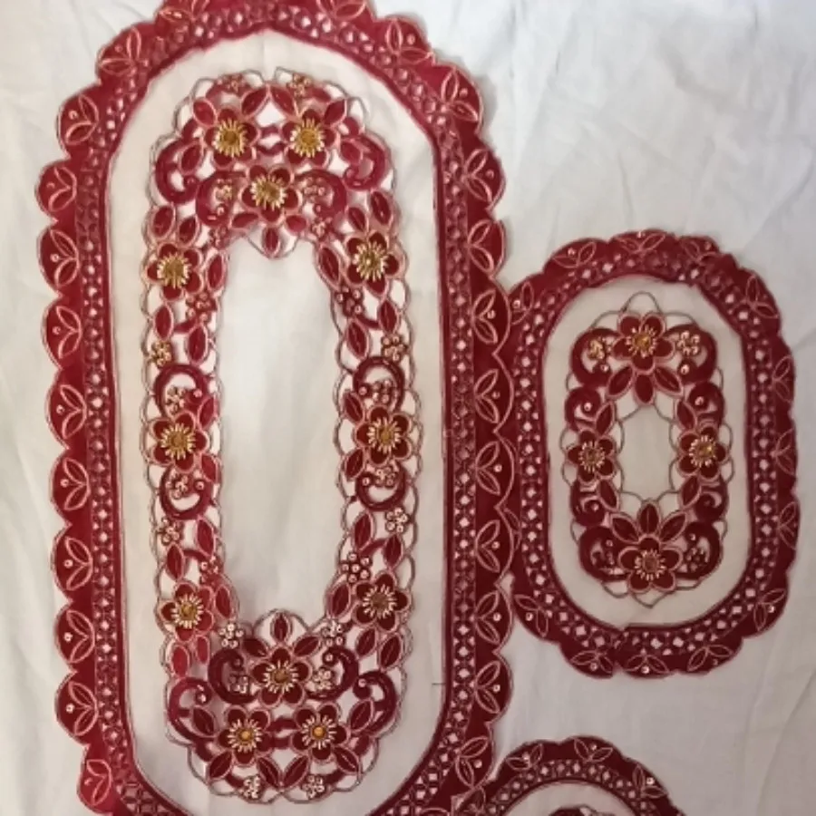 ست رومیزی کارشده با دست