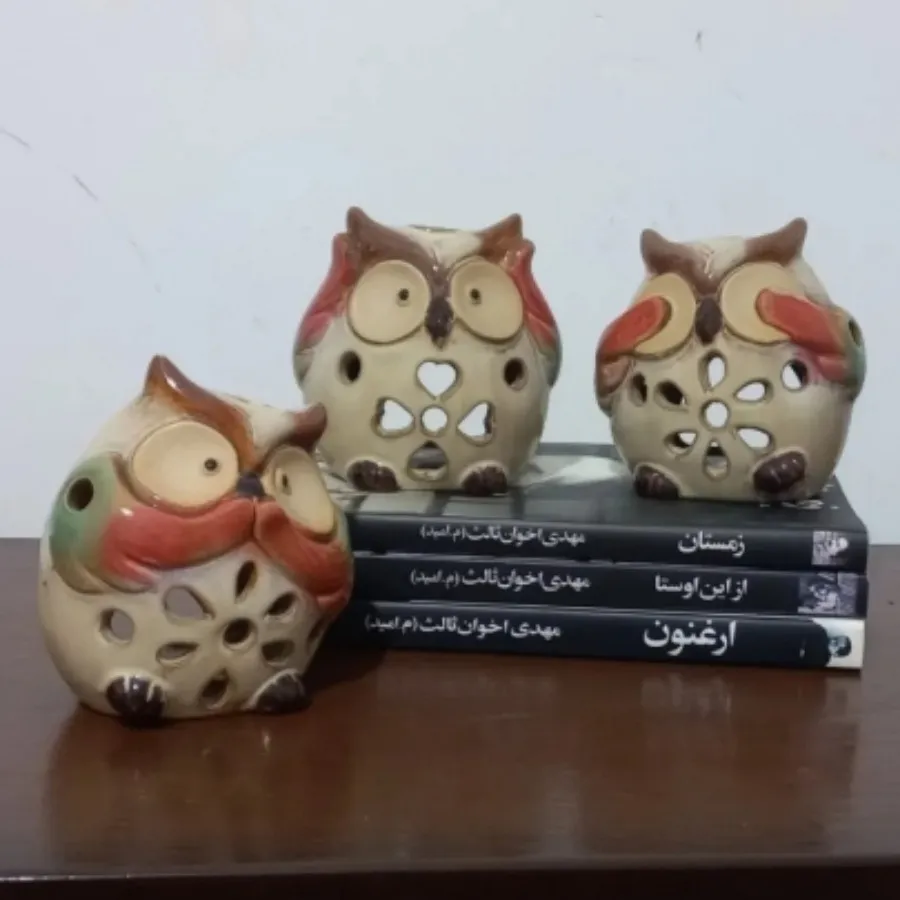 مجسمه سرامیکی جغد دانا