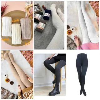 جوراب شلواری گندمی بافت