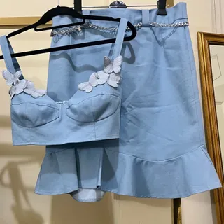 ست تاپ و دامن جین