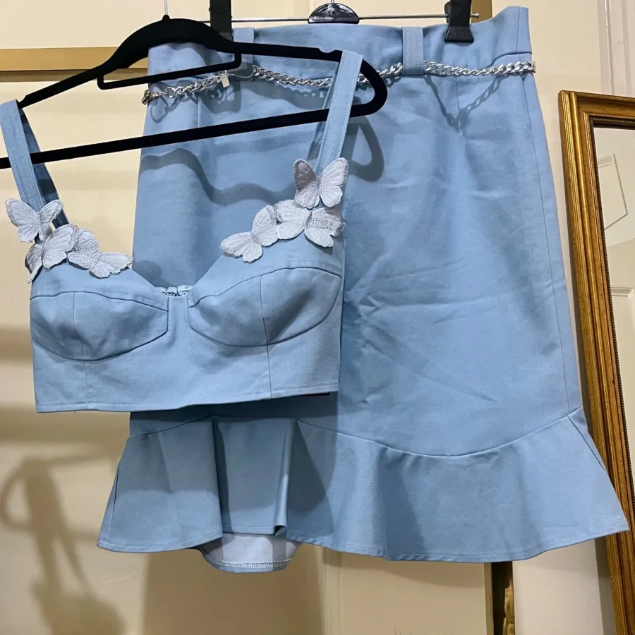 ست تاپ و دامن جین