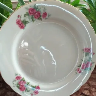 بشقاب گل قرمز قدیمی