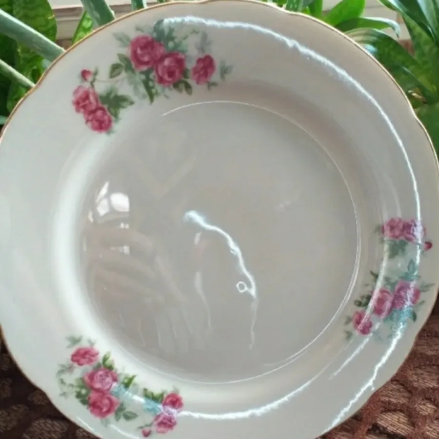 بشقاب گل قرمز قدیمی