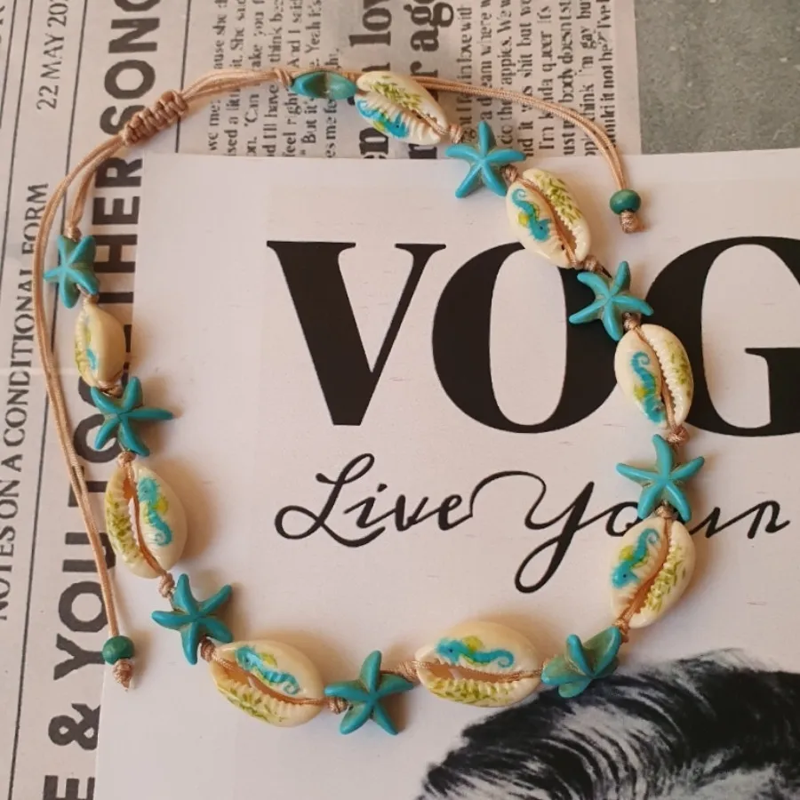 گردنبند صدف طبیعی و ستاره