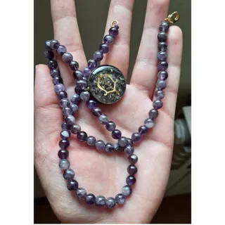 گردنبند سنگ آمتیست طبیعی