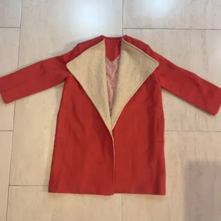 پالتو نارنجی با یقه تدی