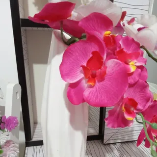 گل ارکیده با گلدان