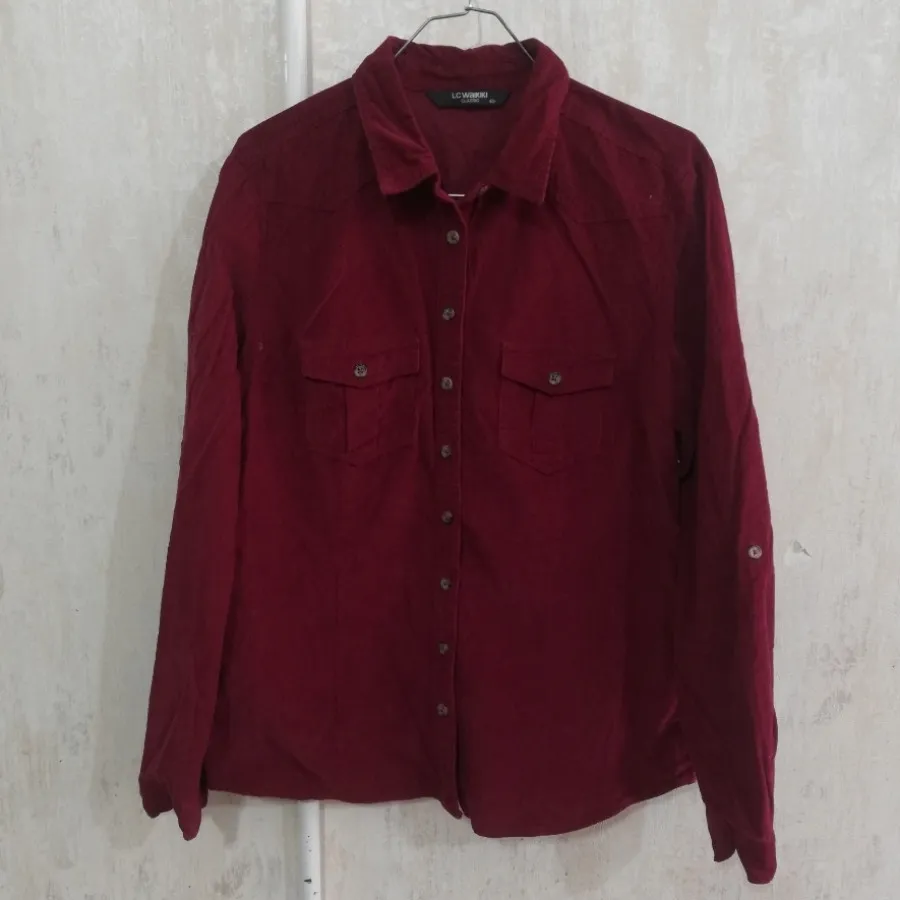 شومیز مخمل کبریتی lcw