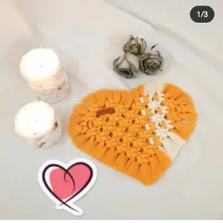 زیرلیوانی مکرونه طرح قلب