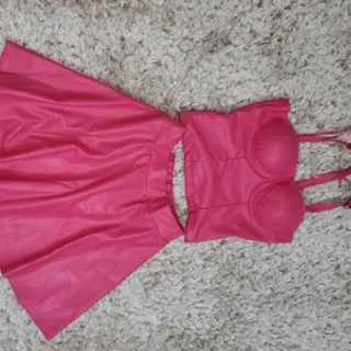 ست کراپ دامن چرم