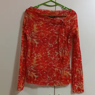 شومیز قرمز توری