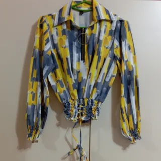 شومیز رنگی زیپ دار