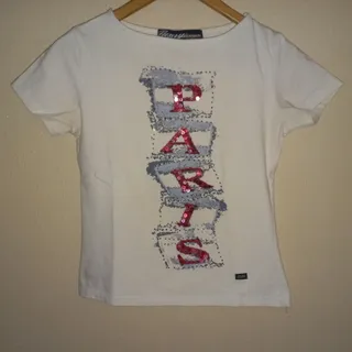 تیشرت سفید کشی پولک دوزی