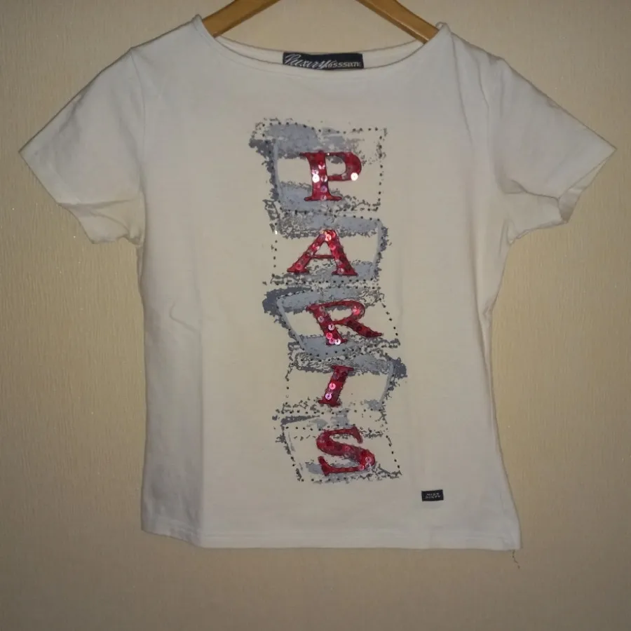 تیشرت سفید کشی پولک دوزی