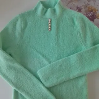 بافت سبز نعنایی موهر گرم