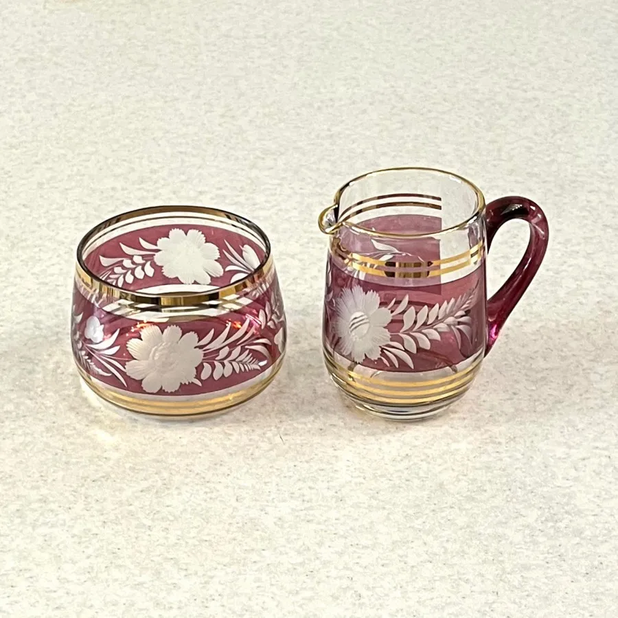 ظرف شیر وشکر بوهمیا قدیمی