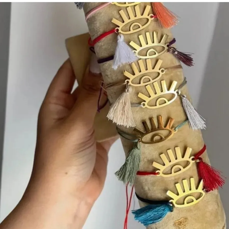 6 عددستبند چشم نظر استیل