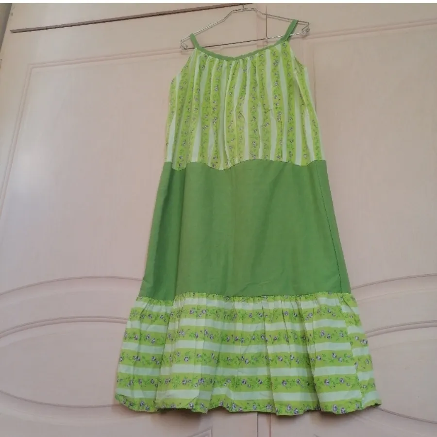 پیراهن بلند نخی سبز