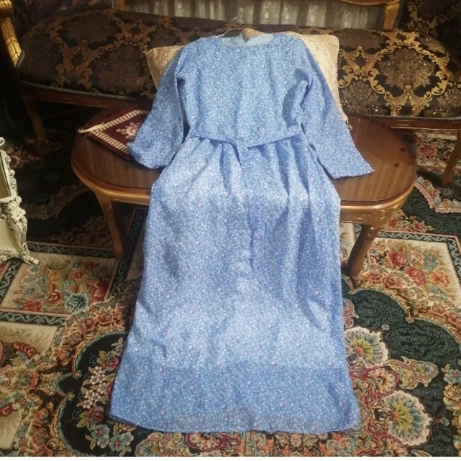 پیراهن حریر بلند آبی