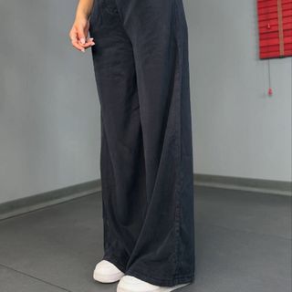 شلوار سیلک فول بگ مشکی