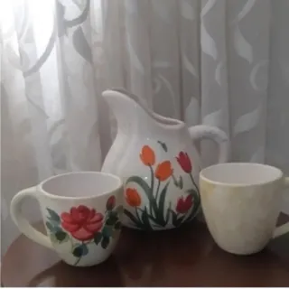 پارچ و لیوان سفالی