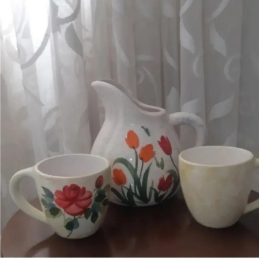 پارچ و لیوان سفالی