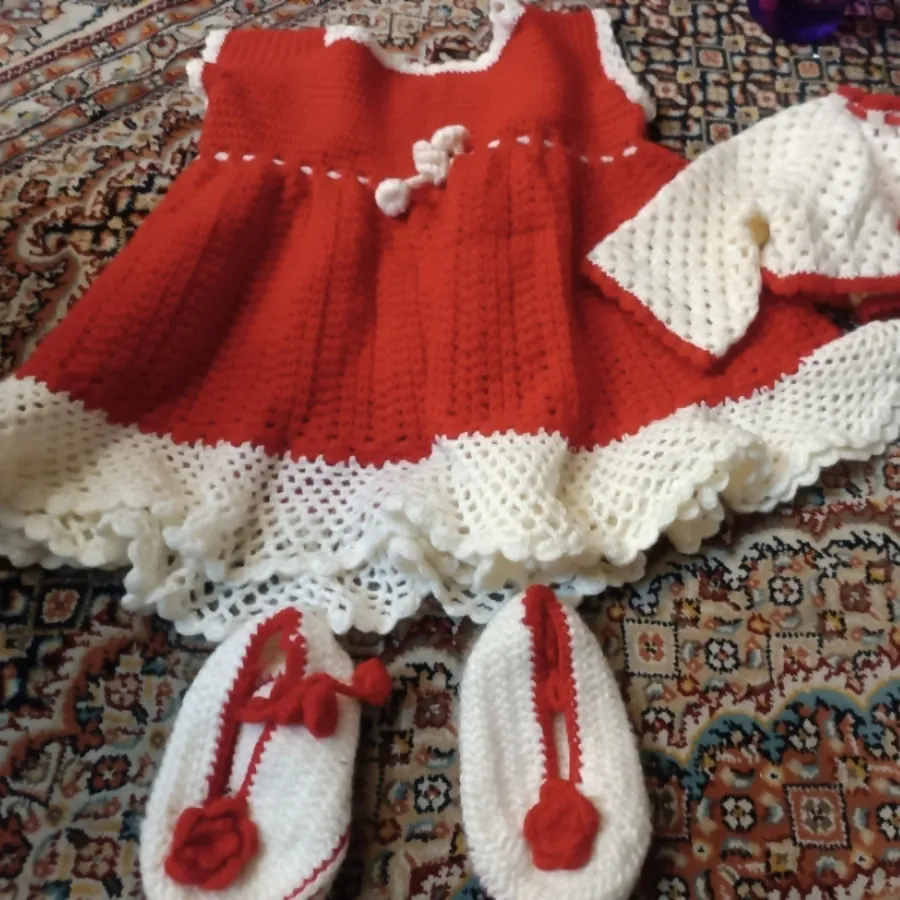 پیراهن بافت دخترانه