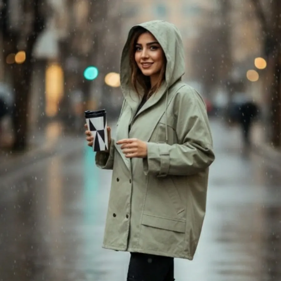 کاپشن سبز حالت  ماچایی