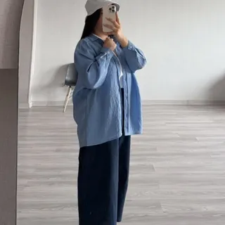 شومیز پری راه راه آبی