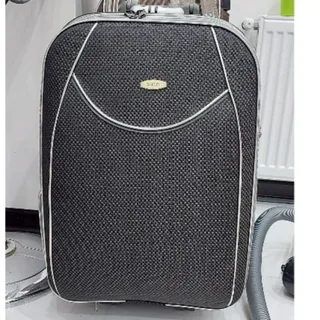 چمدون طوسی تیره طرح دار